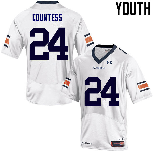 Youth Auburn Tigers #24 Blake Countess College Football Jerseys Sale-White - Click Image to Close